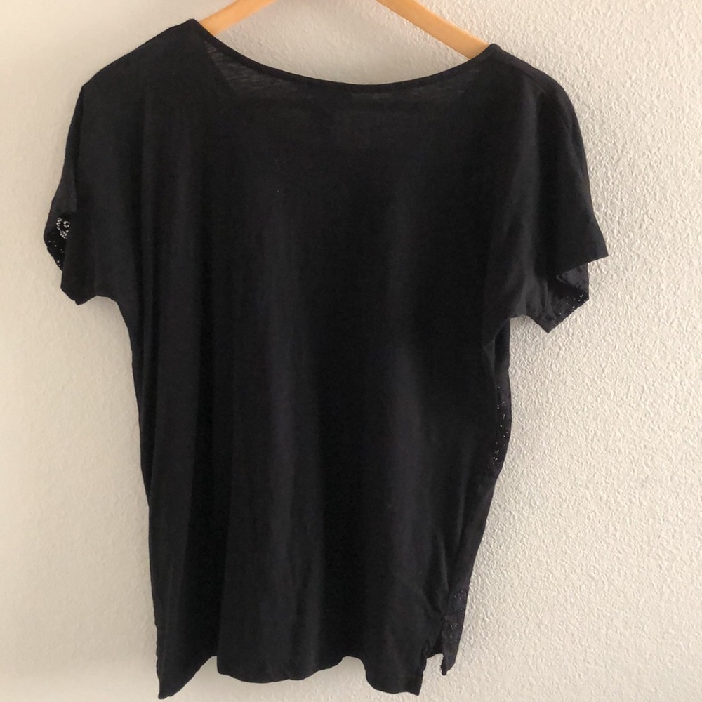 H&M Black Lace Cut Out T-SHIRT - Picture 3 of 3